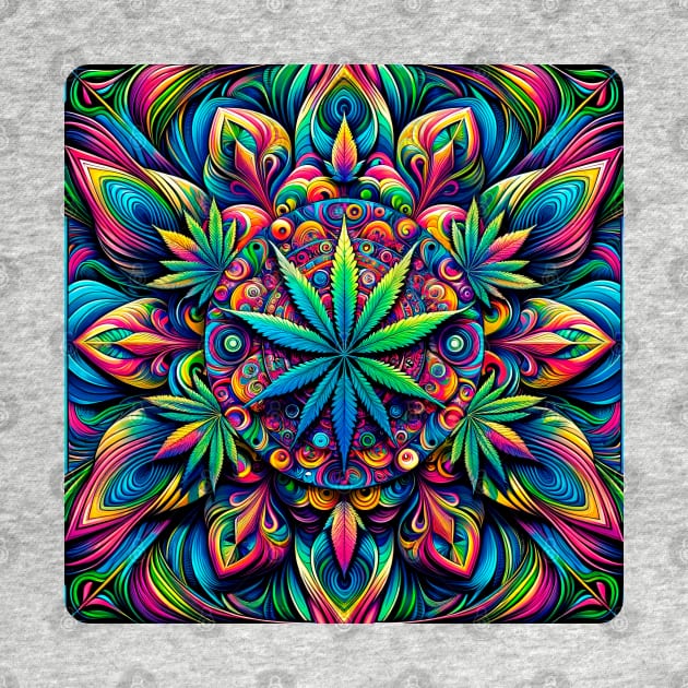 Psychedelic Cannabis Mandala by Doming_Designs